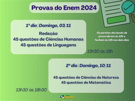 enem 2024 datas das provas